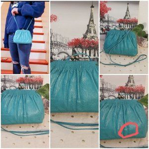 ETRA- Vintage Rare Genuine Reptile Leather- Kiss Lock Cross Body Sling  Bag.